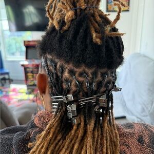 Silver Locs with Decorative Styling